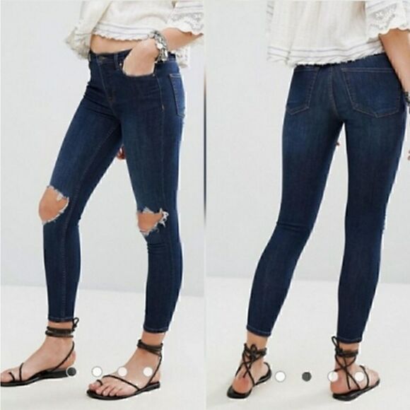 NEW $78 Free People High Rise Busted Skinny Jean 27 - Picture 2 of 10